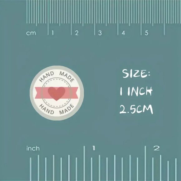 NEW 500 Stickers Variety of "Handmade" Stickers Baking, Craft Labels - Grey - Picture 2 of 4